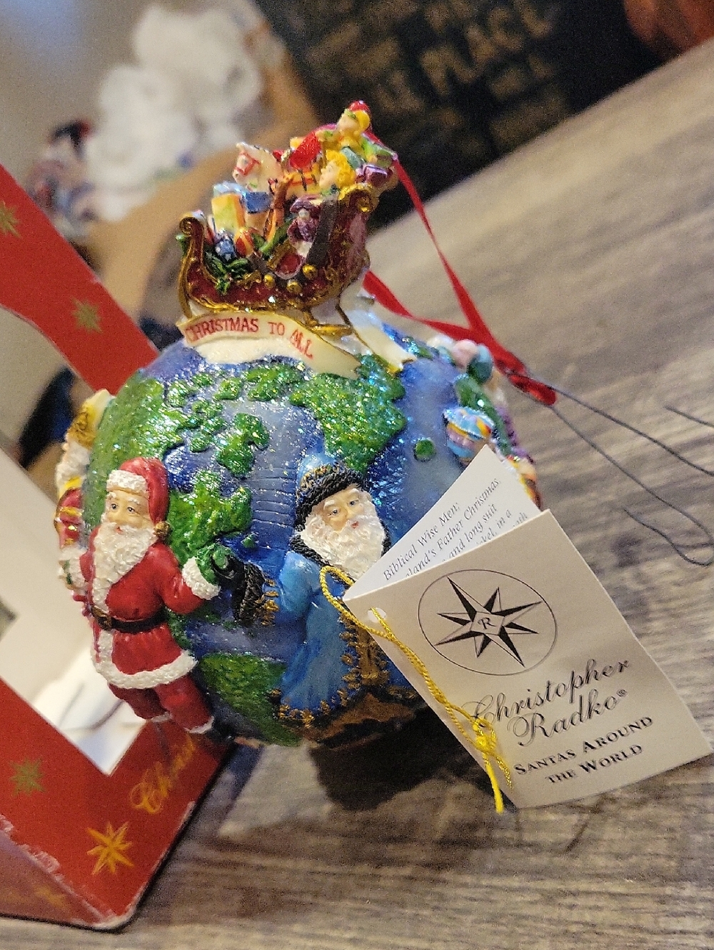 Christopher Radko Large "Santas Around The World Ornament..perfect Cond.